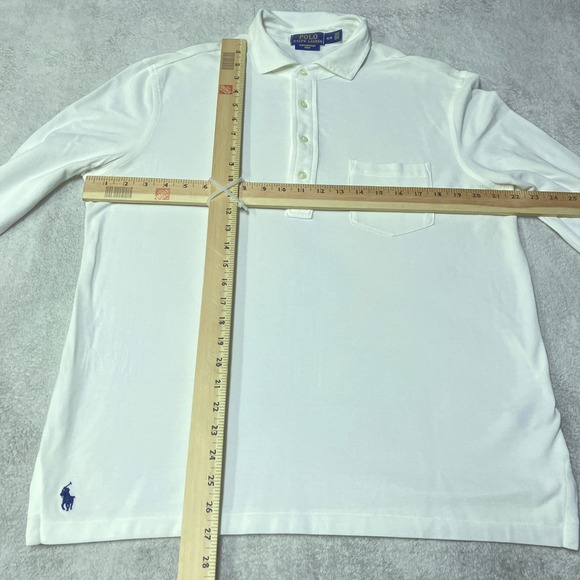 Polo Ralph Lauren Other - Polo Ralph Lauren Featherweight Mesh Long Sleeve Polo Shirt White Mens Medium